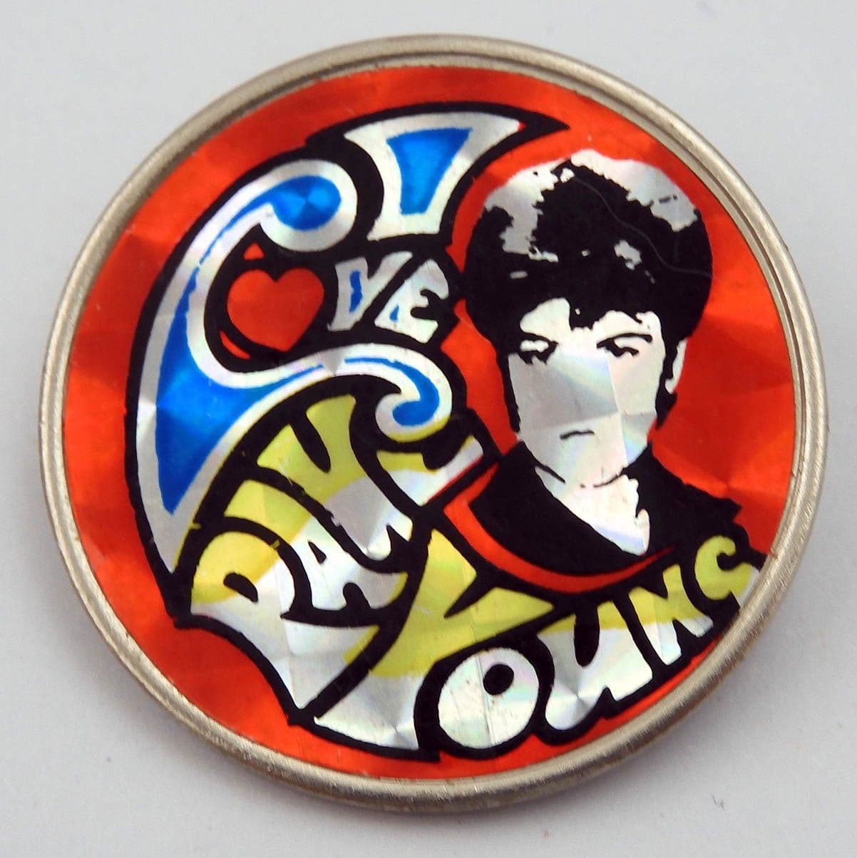 Paul Young - 'I Love Paul Young' Prismatic Lapel Badge