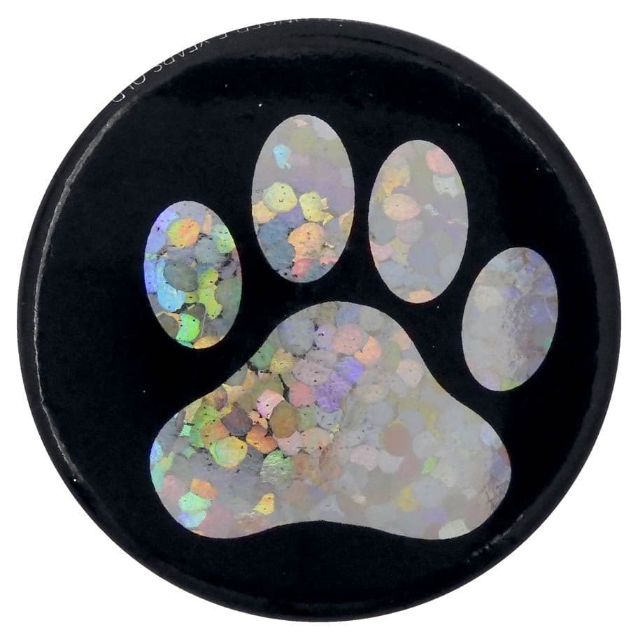 Paw Print - Glittery Button Badge