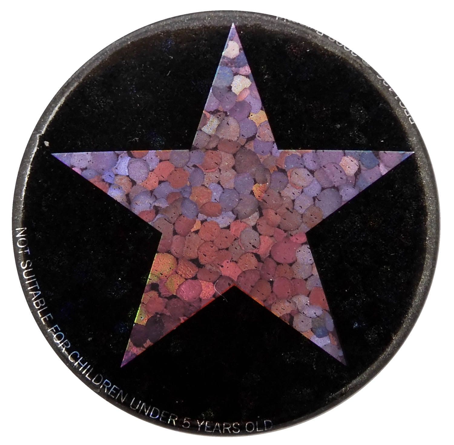Pink Glittery Star  - Button Badge