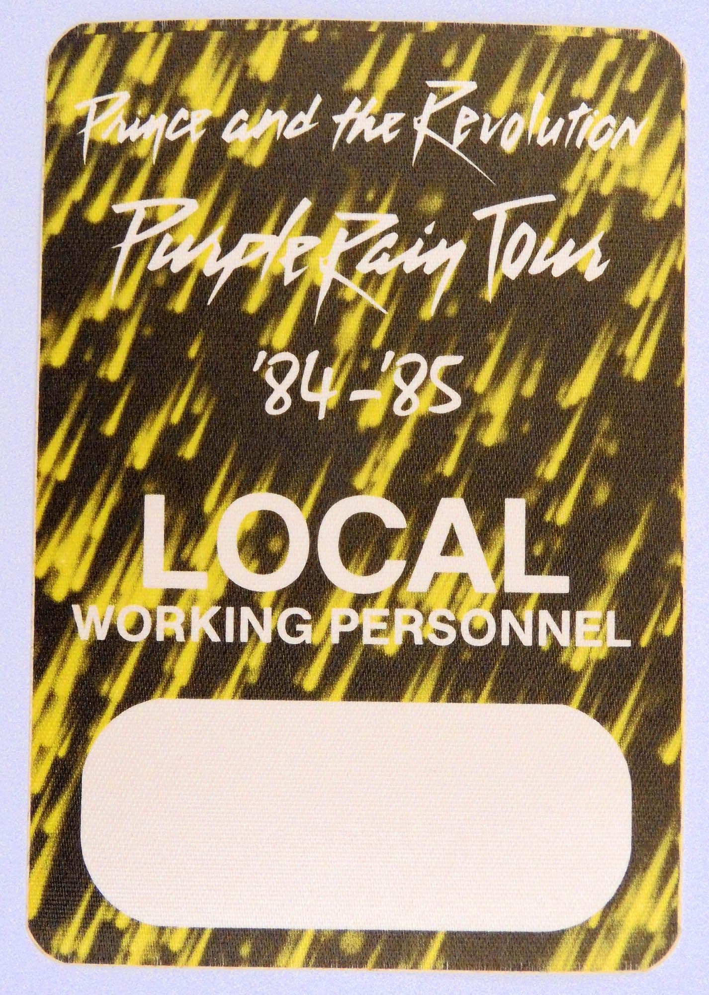 Prince and the Revolution - 'Purple Rain Tour '84-'85 Yellow' OTTO Backstage Pass
