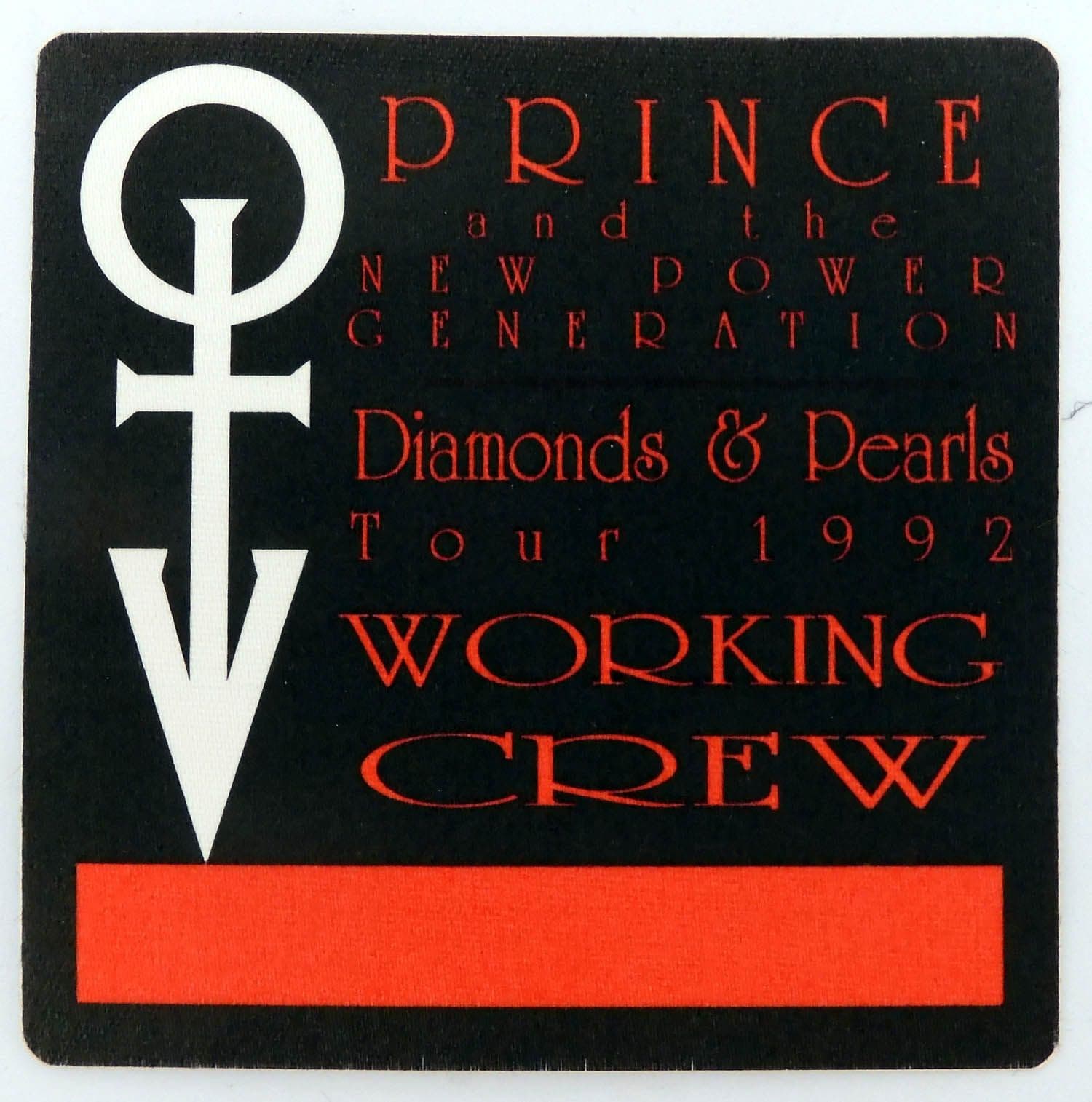 Prince - 'Diamonds & Pearls Tour 1992' Red Vintage Backstage Pass
