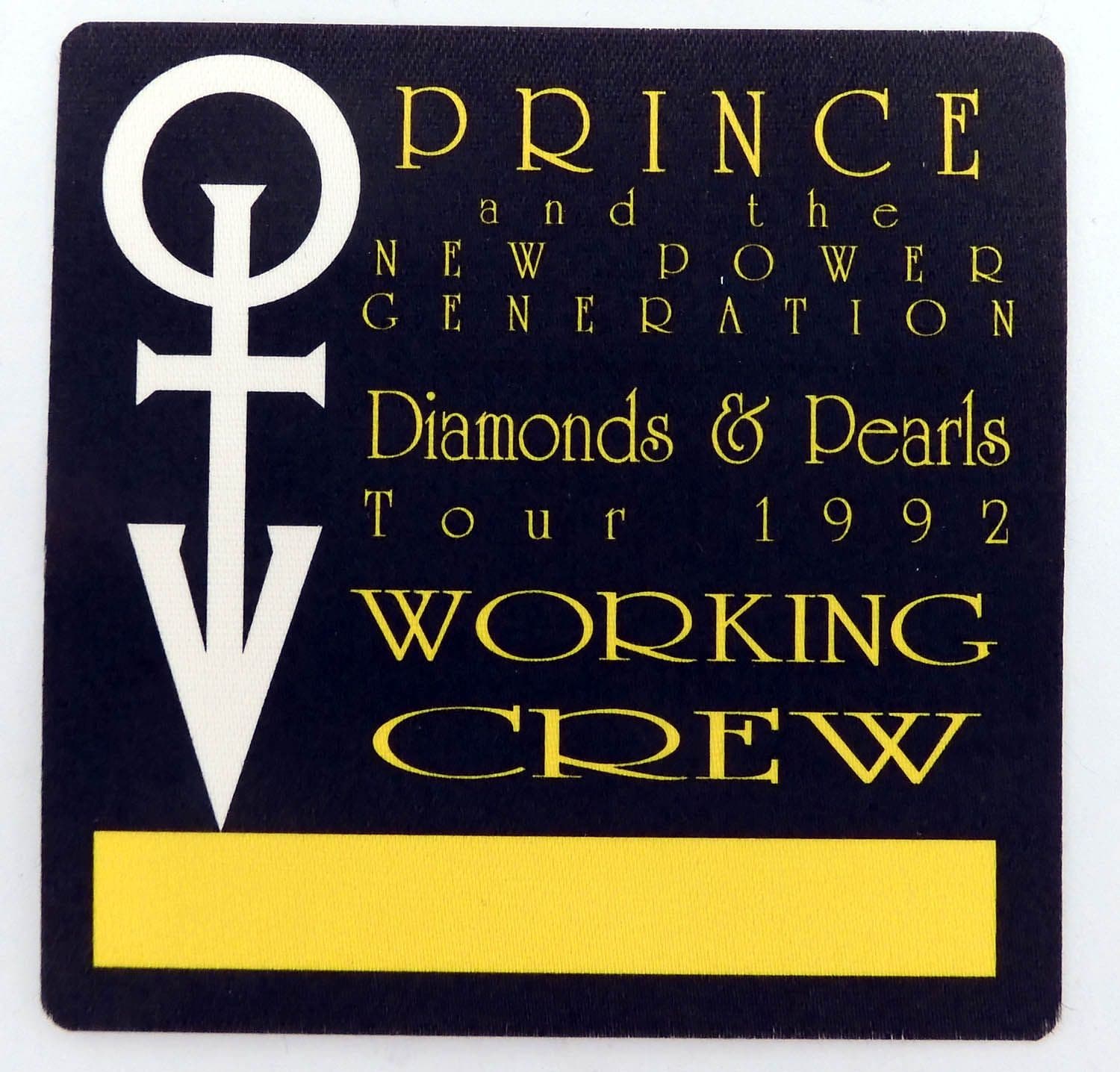 Prince - 'Diamonds & Pearls Tour 1992' Yellow Vintage Backstage Pass