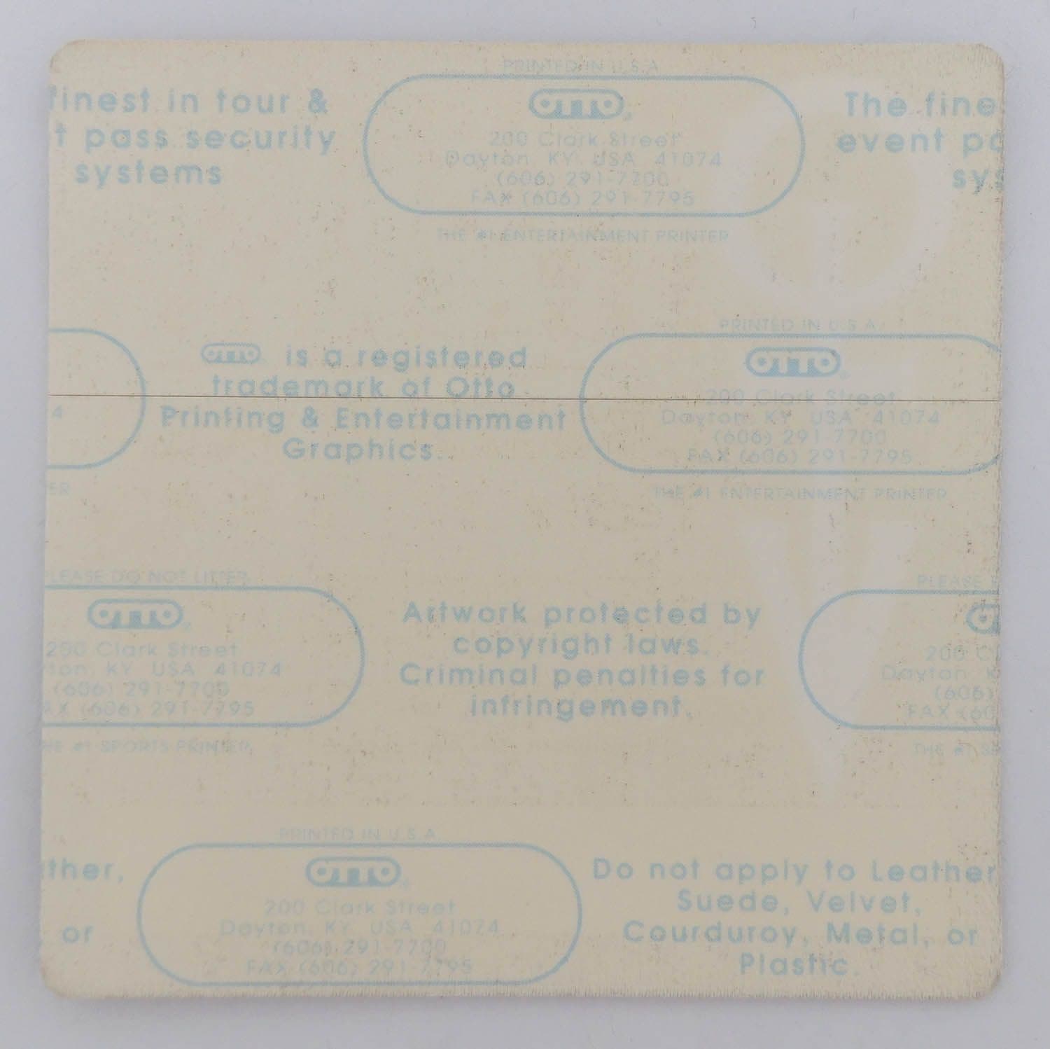 Prince - 'Diamonds & Pearls Tour 1992' Yellow Vintage Backstage Pass