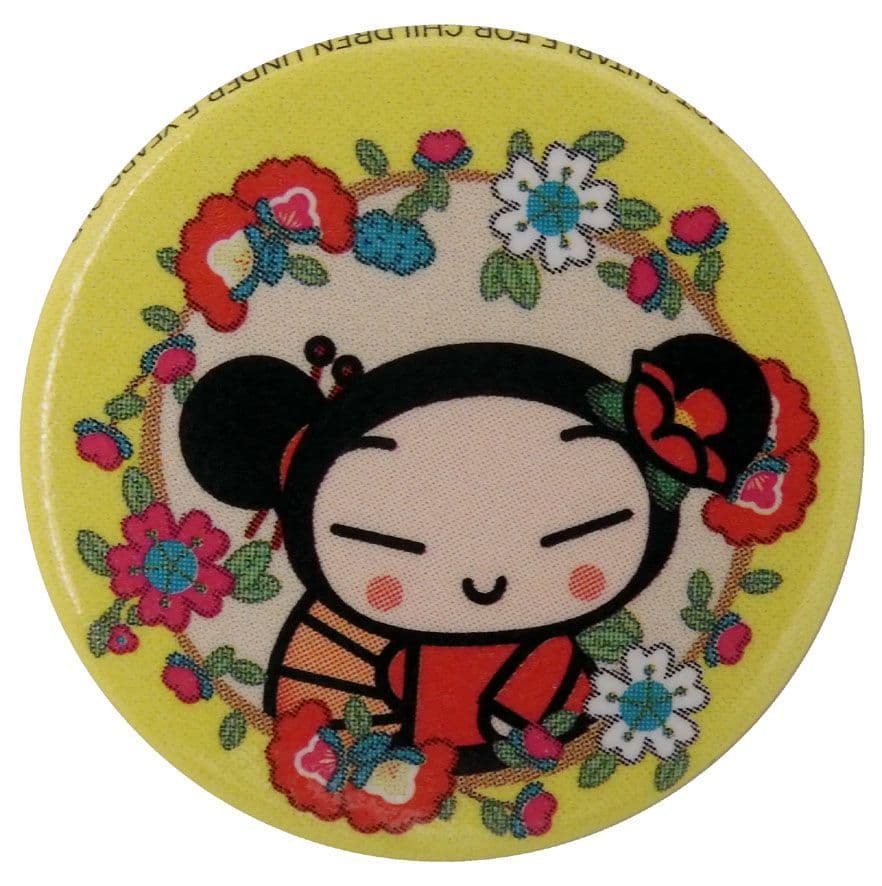 Pucca - 'Flowers Yellow' Button Badge