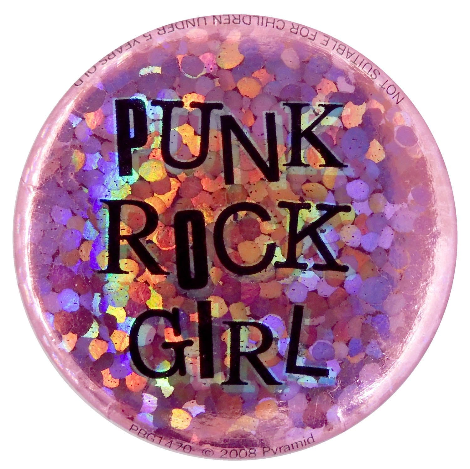Punk Rock Girl - Glittery Button Badge