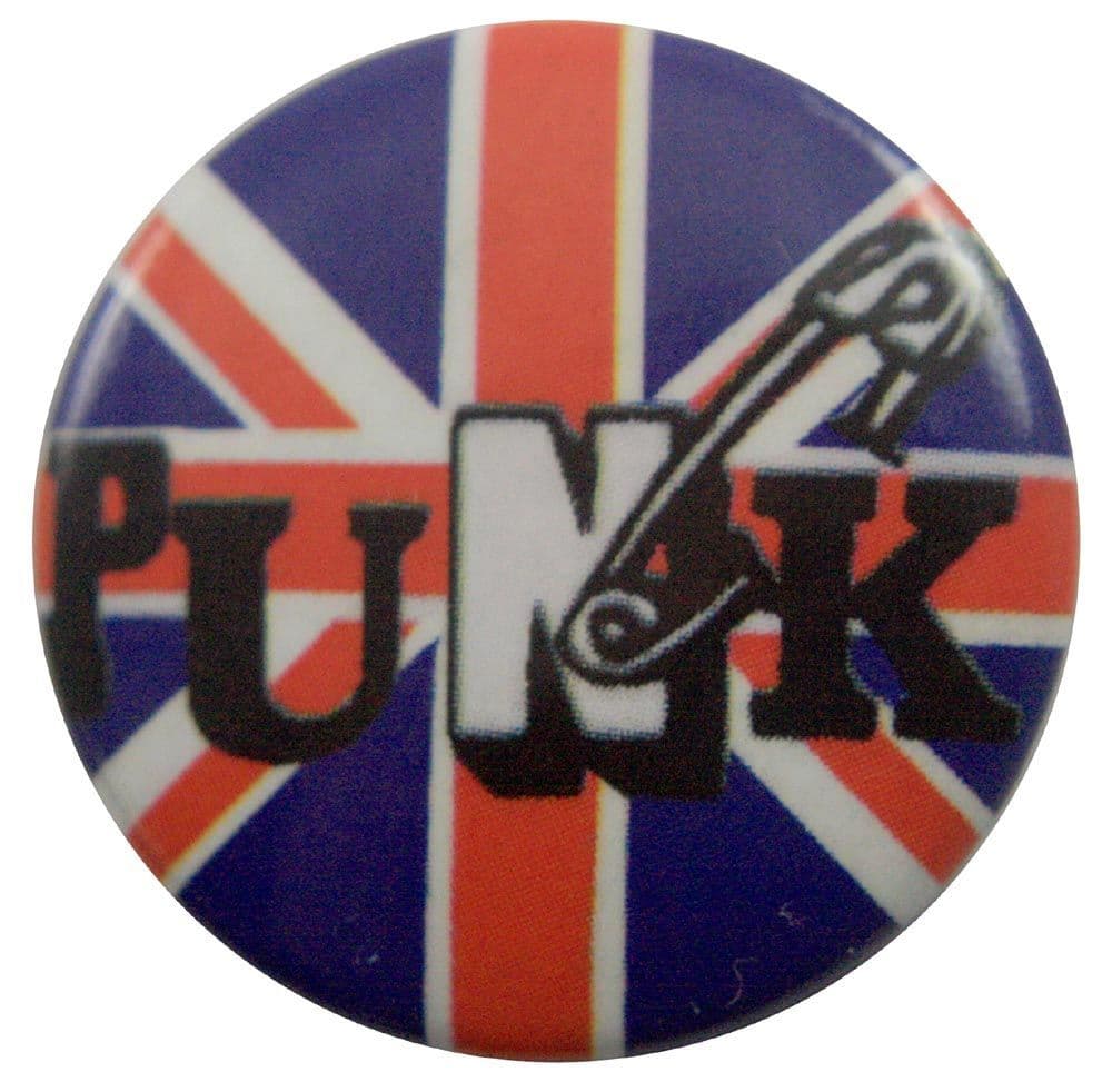 Punk - 'Union Jack Safety Pin' Button Badge
