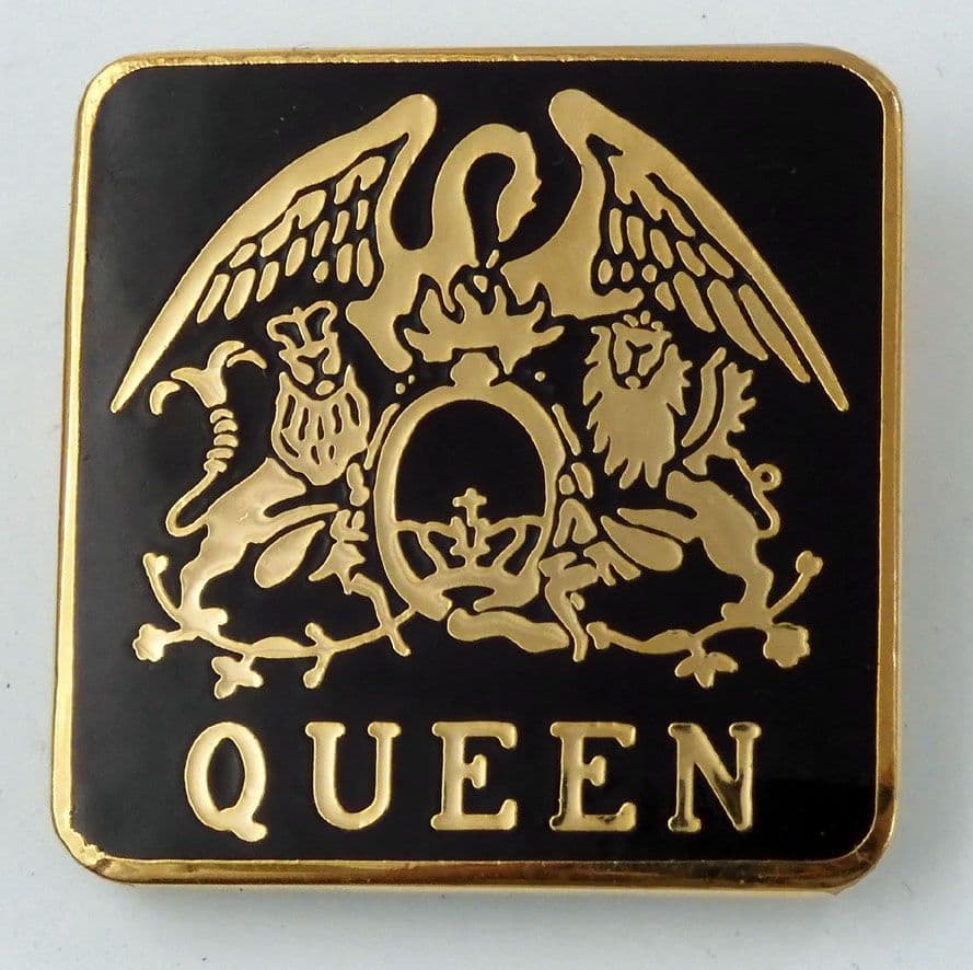Queen - 'Crest' Black Enamel Badge