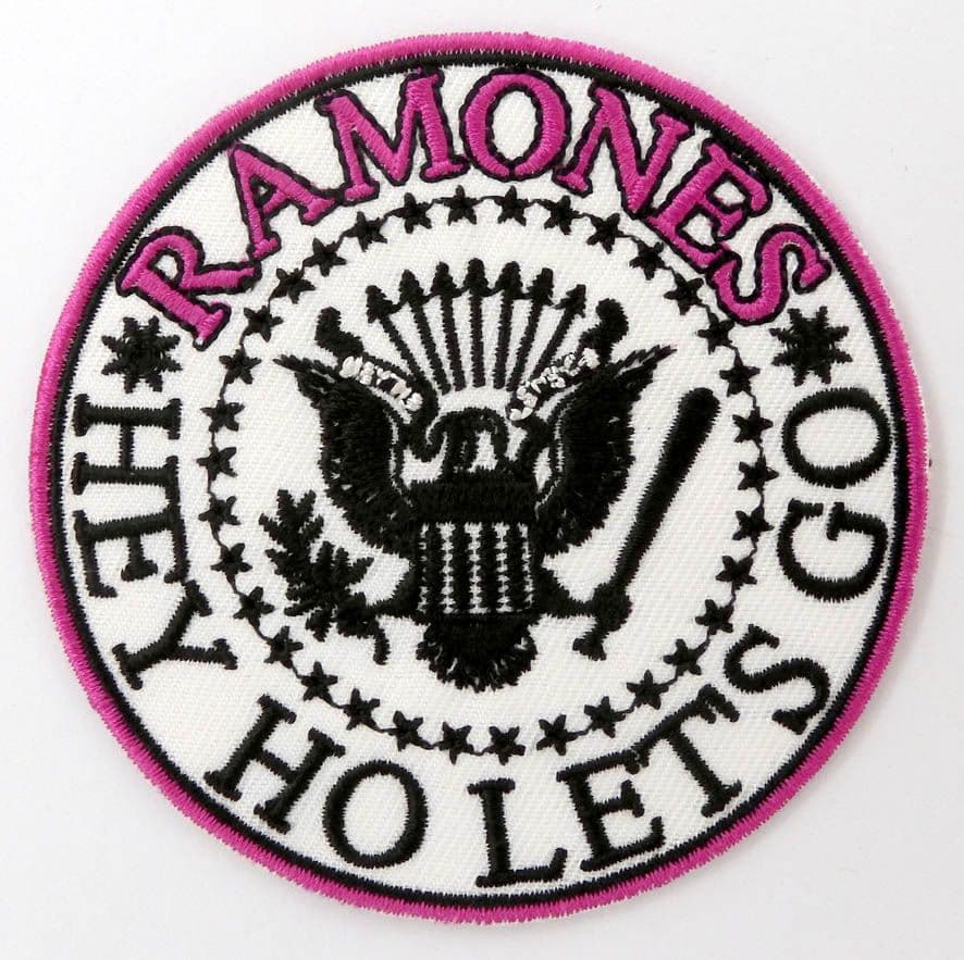 Ramones - 'Hey Ho Lets Go White' Embroidered Patch