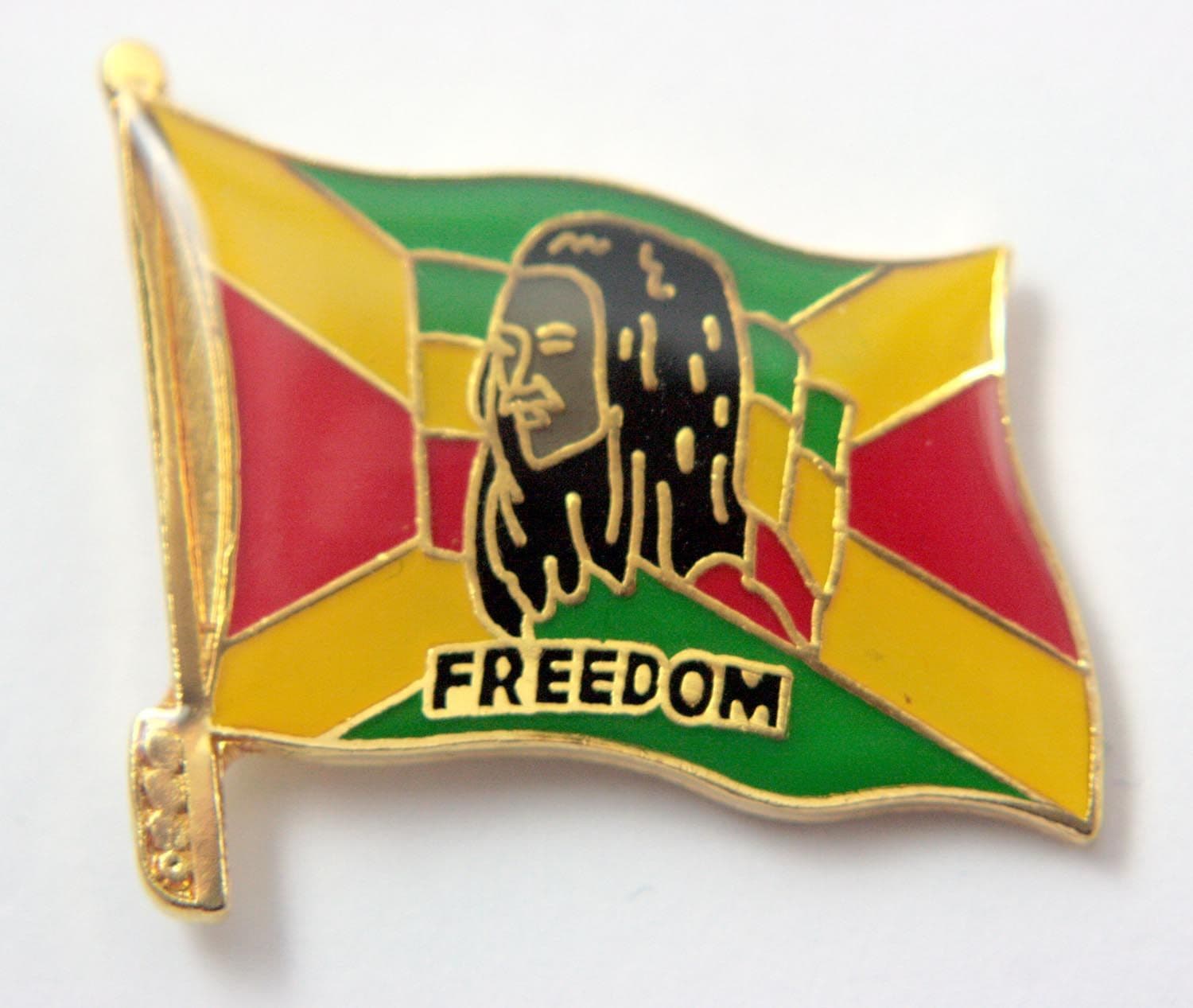 Rasta/Jamaica Flag - 'Freedom' Enamel Lapel Badge