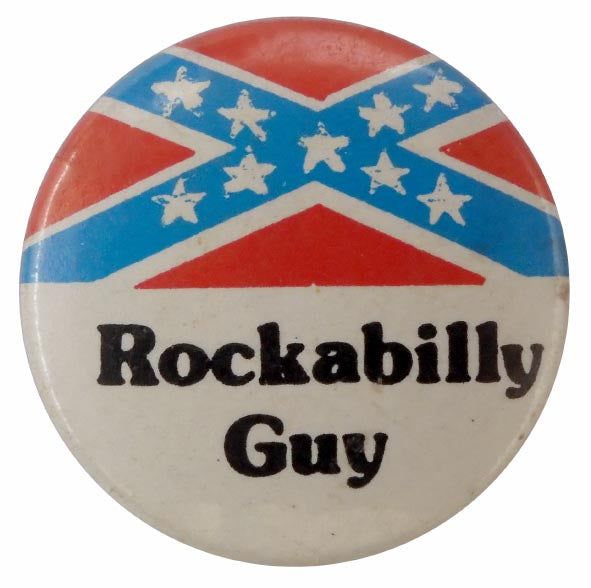 Rockabilly Guy - 'Confederate Flag' Button Badge