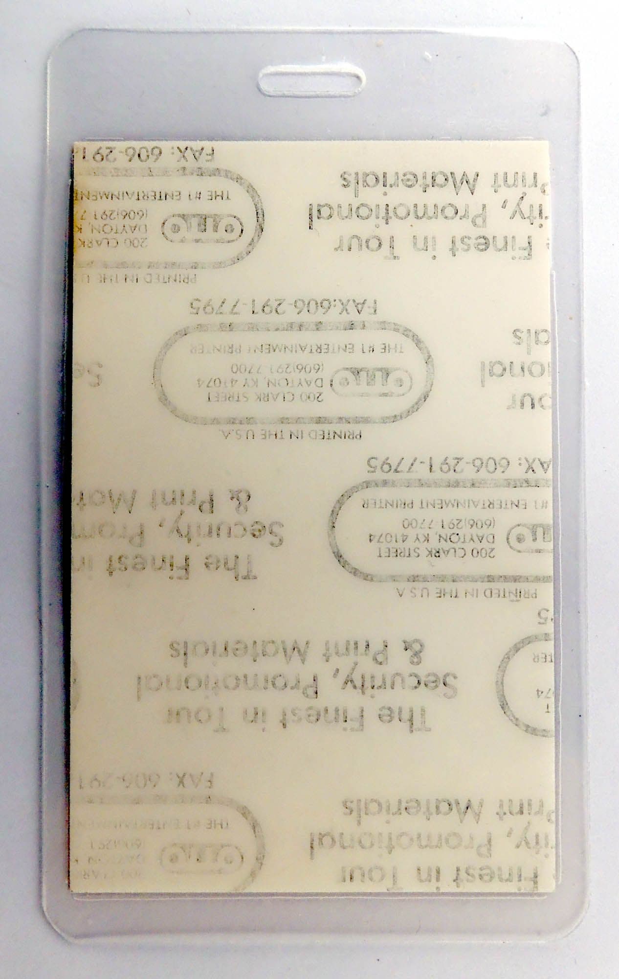 Rush - '1990 Presto Tour Total Access' Vintage Laminated Backstage Pass