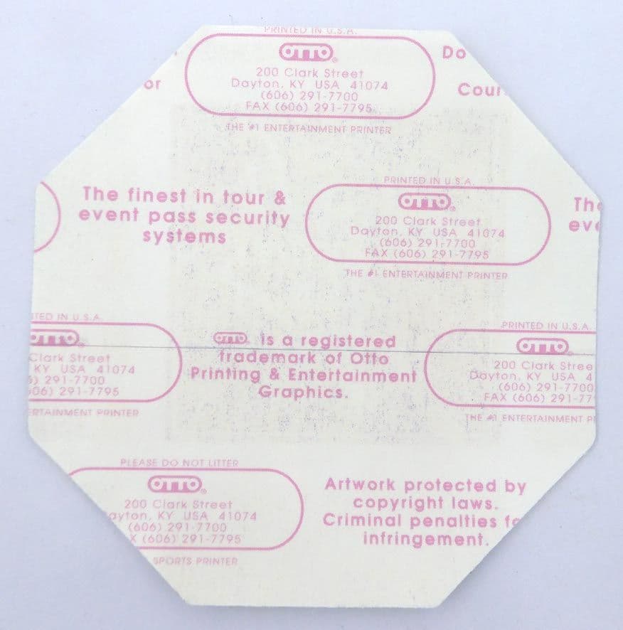 Rush - 'Counterparts Tour 1994' After Show Black OTTO Backstage Pass