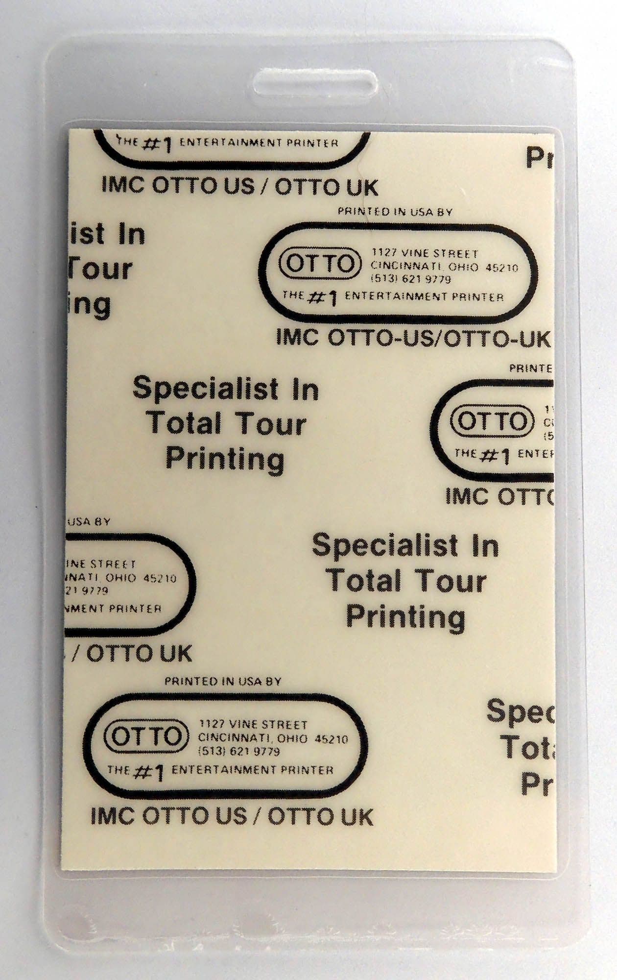 Rush - 'Power Windows World Tour 85-86 Total Access' Vintage Laminated Backstage Pass