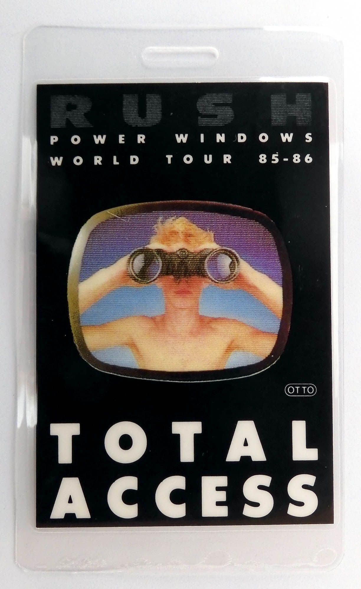 Rush - 'Power Windows World Tour 85-86 Total Access' Vintage Laminated Backstage Pass