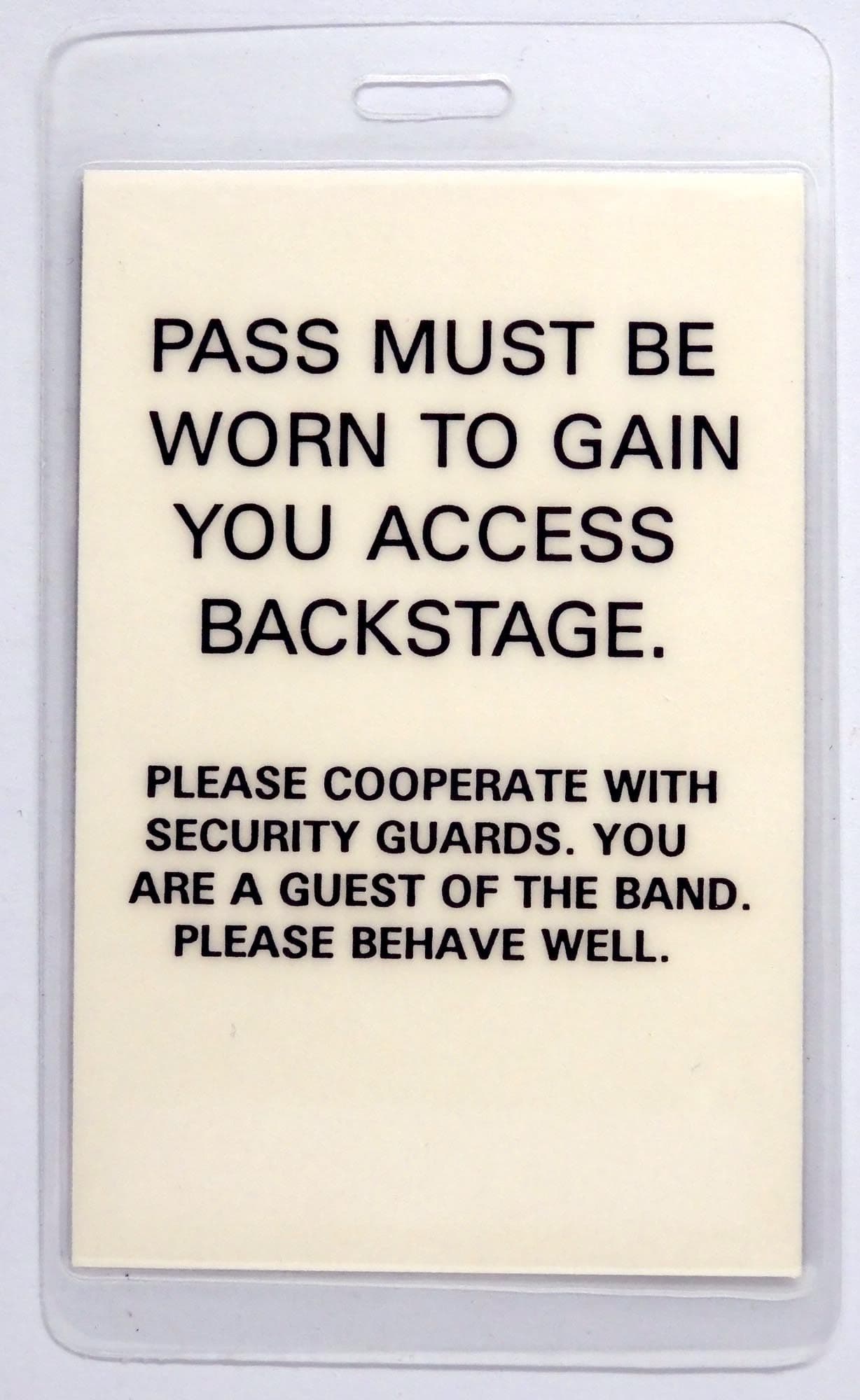 Rush - 'Roll the Bones 1991 Kicking Skull V.I.P.' Vintage Laminated Backstage Pass