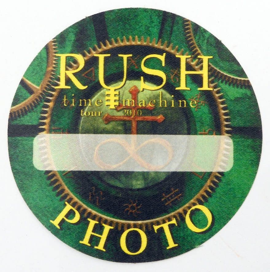 Rush - 'Time Machine Tour 2010 - Photo' Green Backstage Pass