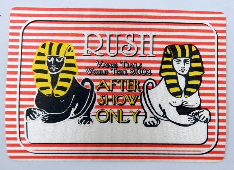 Rush - 'Vapor Trails Tour 2002 After Show Only Red' OTTO Backstage Pass