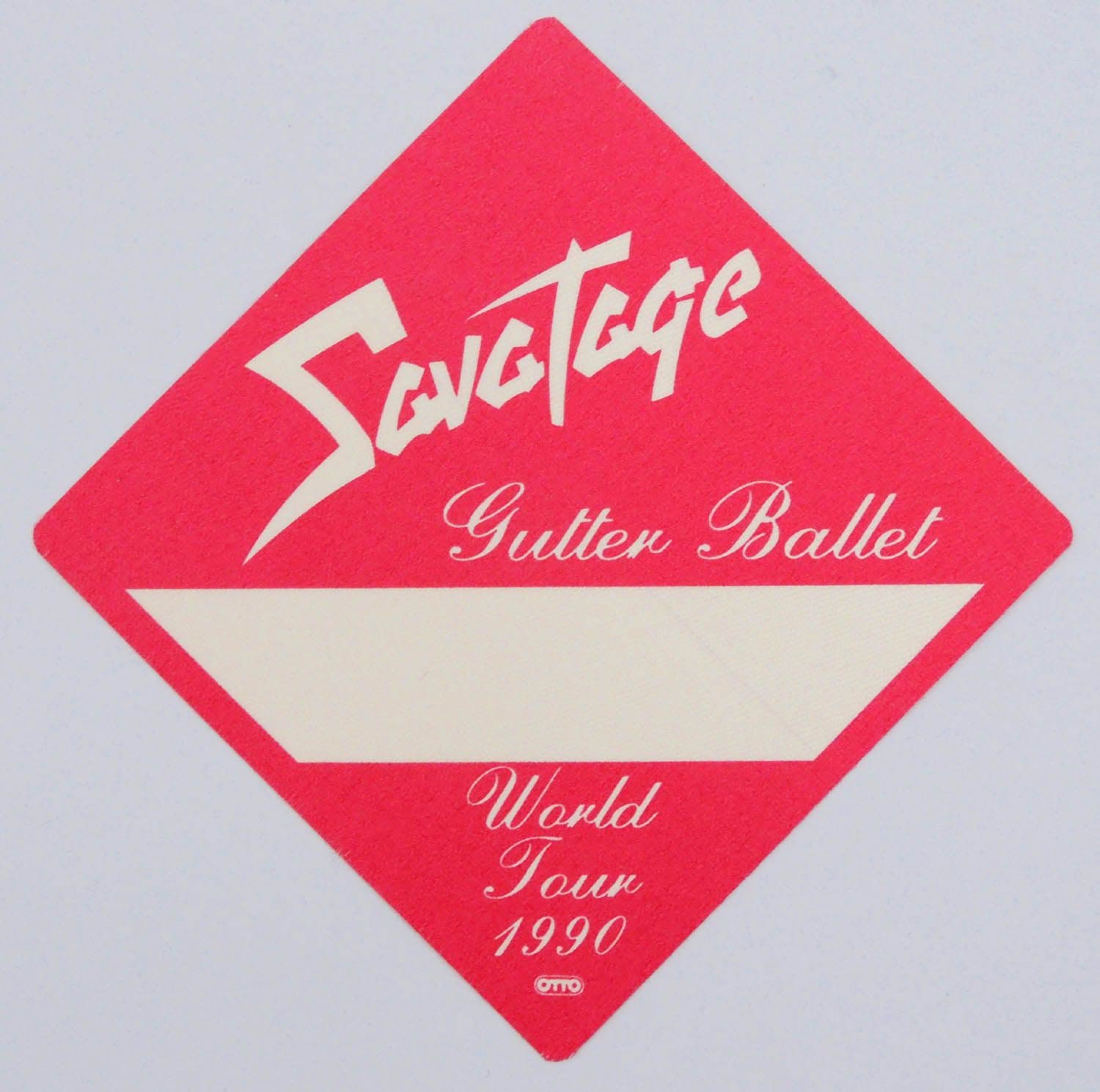 Savatage - 'Gutter Ballet World Tour 1990 Red' OTTO Backstage Pass