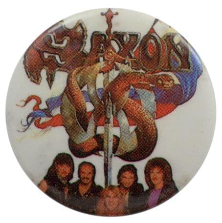 Saxon - 'Sailing to America' Button Badge