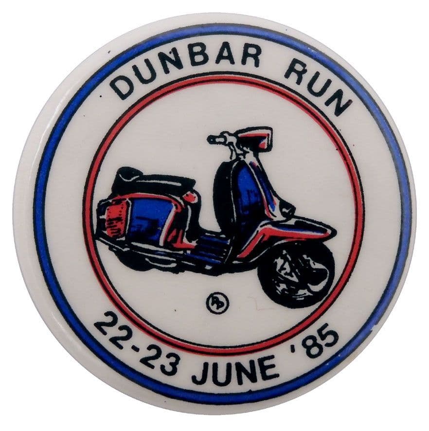 Scooter - 'Dunbar Run 22-23 June '85' Button Badge