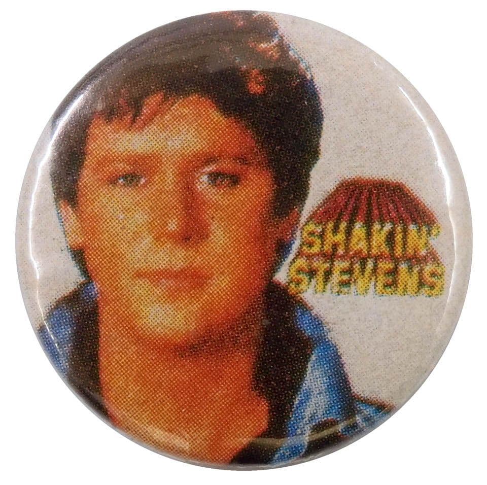 Shakin' Stevens - 'Shaky White' Button Badge
