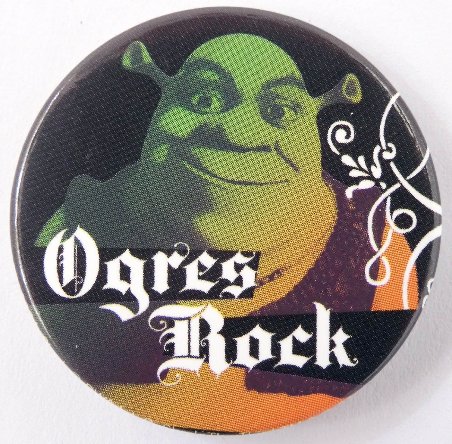 Shrek - 'Ogres Rock' Large Button Badge