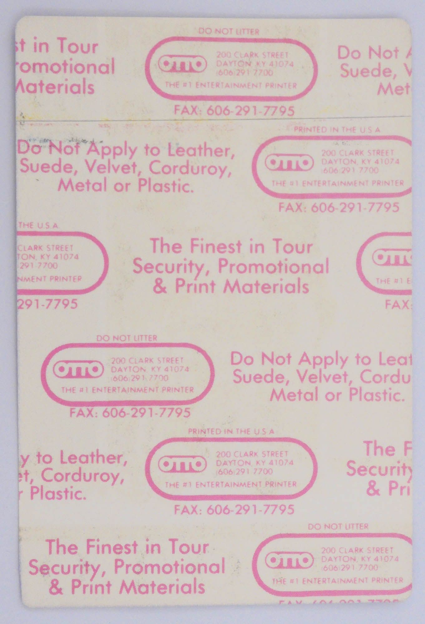 Skid Row - 'Slave to the Grind World Tour 1992 - Photo Purple' OTTO Backstage Pass