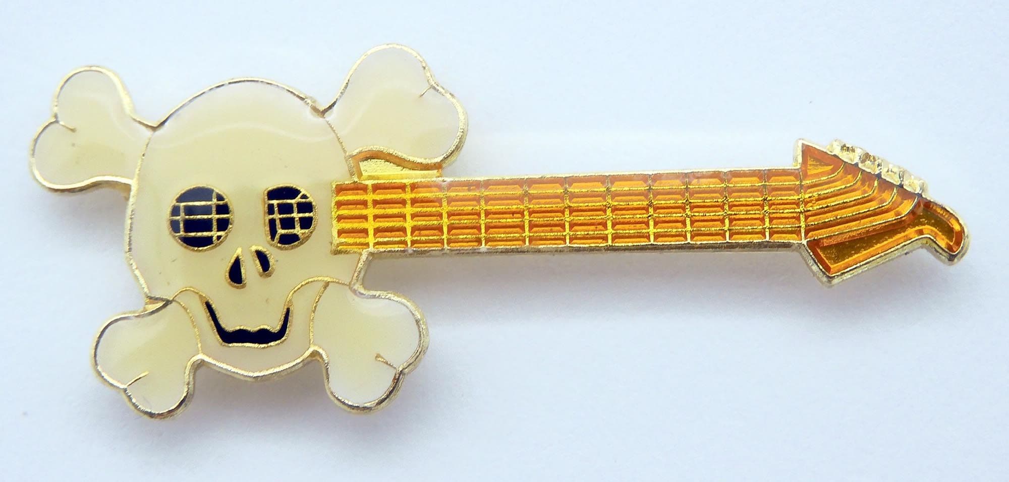 Skull Guitar - Enamel Pin Badge