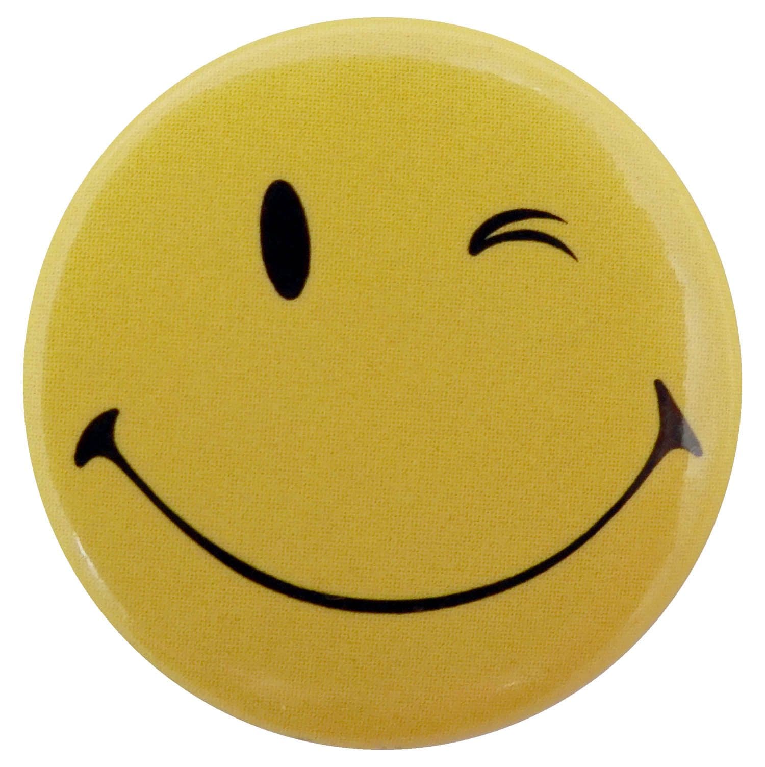 Smiley - 'Winky' Button Badge