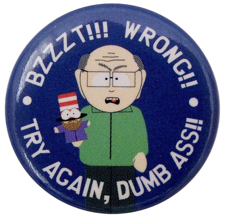 South Park - 'Try Again' Button Badge