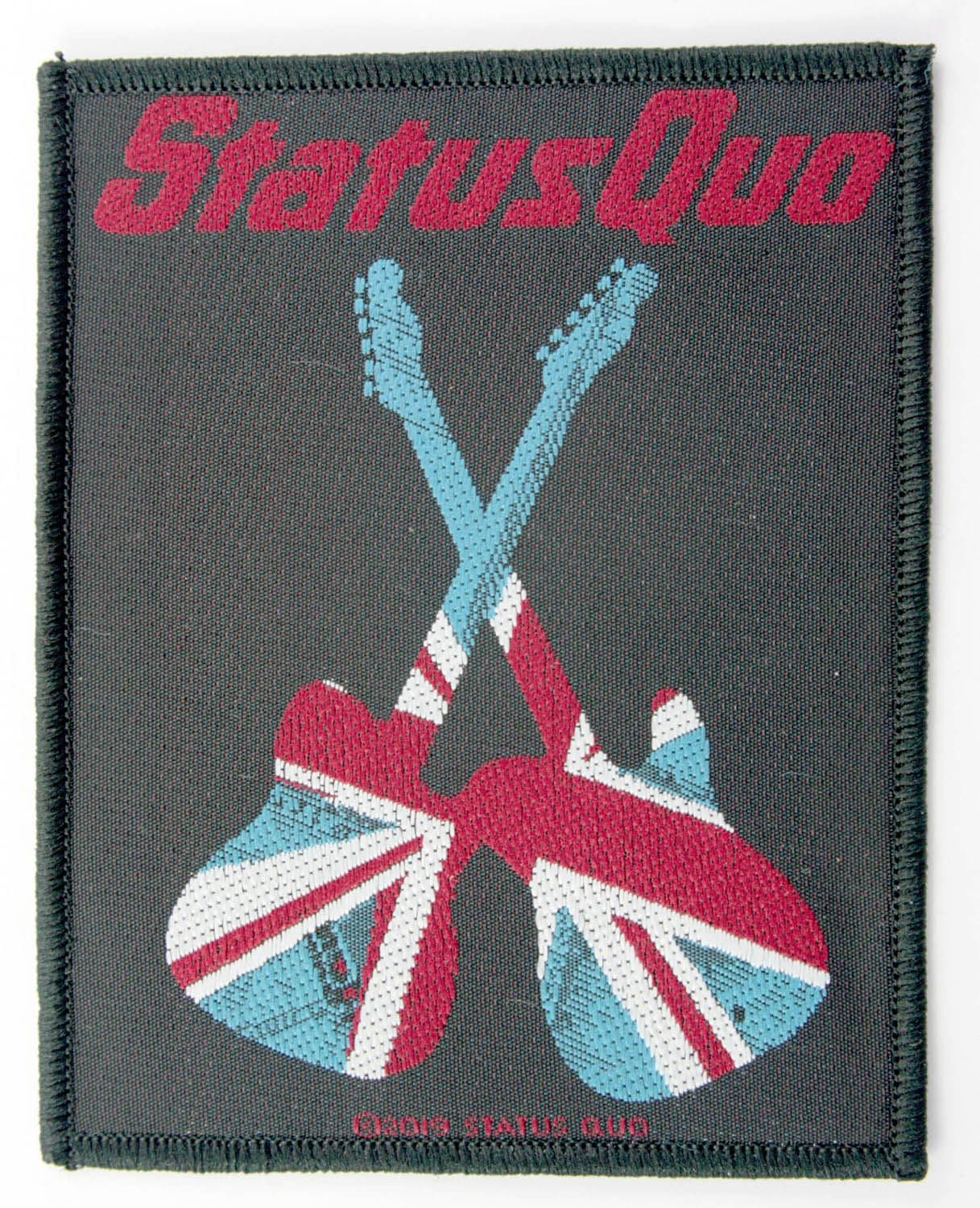 Status Quo - 'Union Jack Guitars' Woven Patch