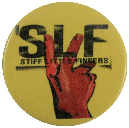 Stiff Little Fingers - 'Finger Yellow' Button Badge
