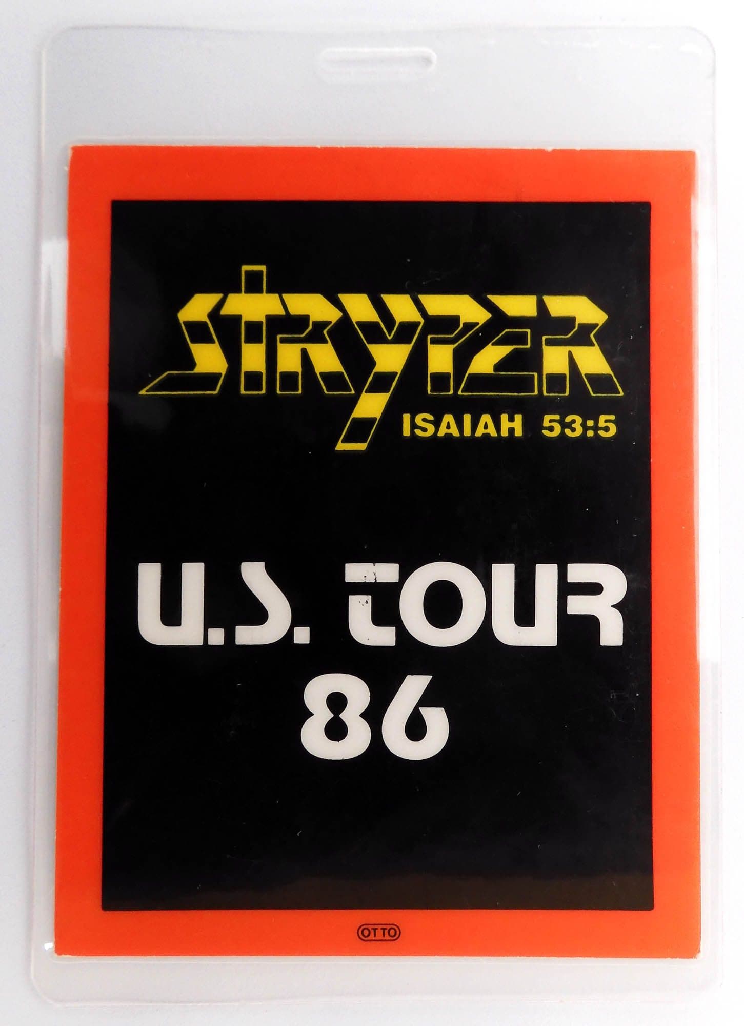 Stryper - 'To Hell With the Devil U.S. Tour 1986' Vintage Laminated Backstage Pass