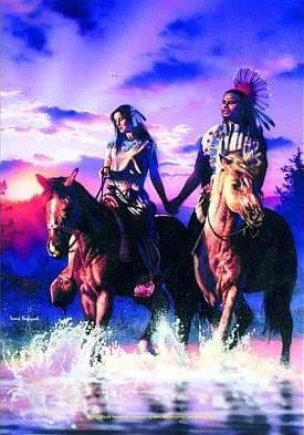 Sunset Ride by David Penfound Poster Flag