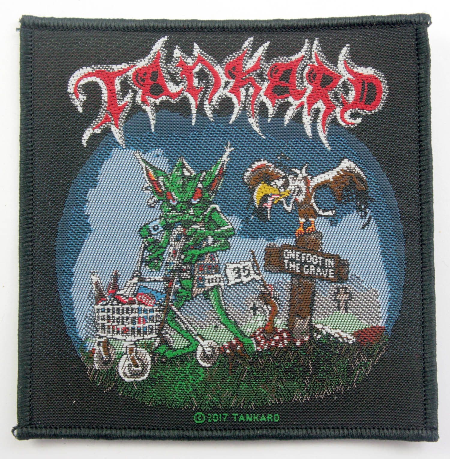 Tankard - 'One Foot in the Grave' Woven Patch
