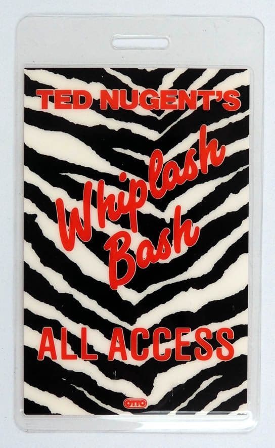 Ted Nugent - 'Ted Nugent's Whiplash Bash 1987 All  Access' Laminated Backstage Pass