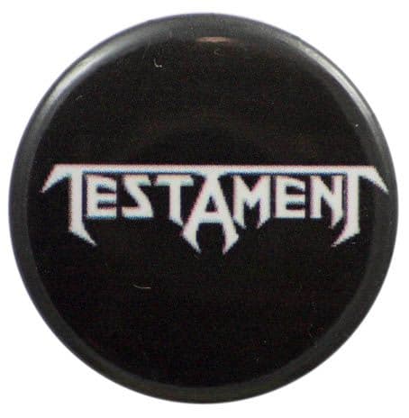 Testament - 'Logo Black' Button Badge