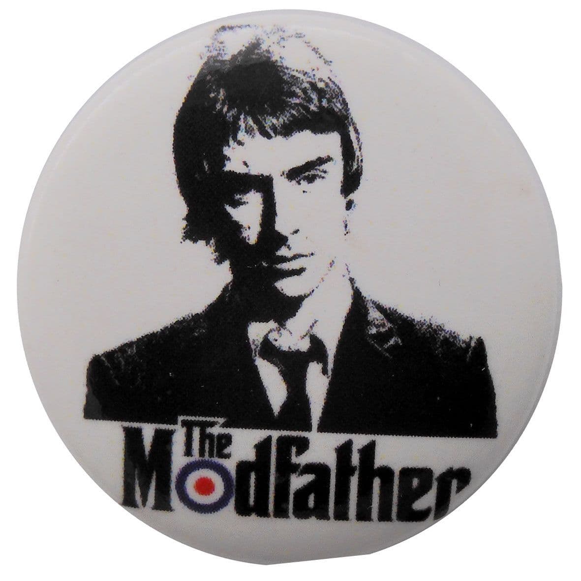 The Jam - 'Paul Weller The Modfather (White)' Button Badge