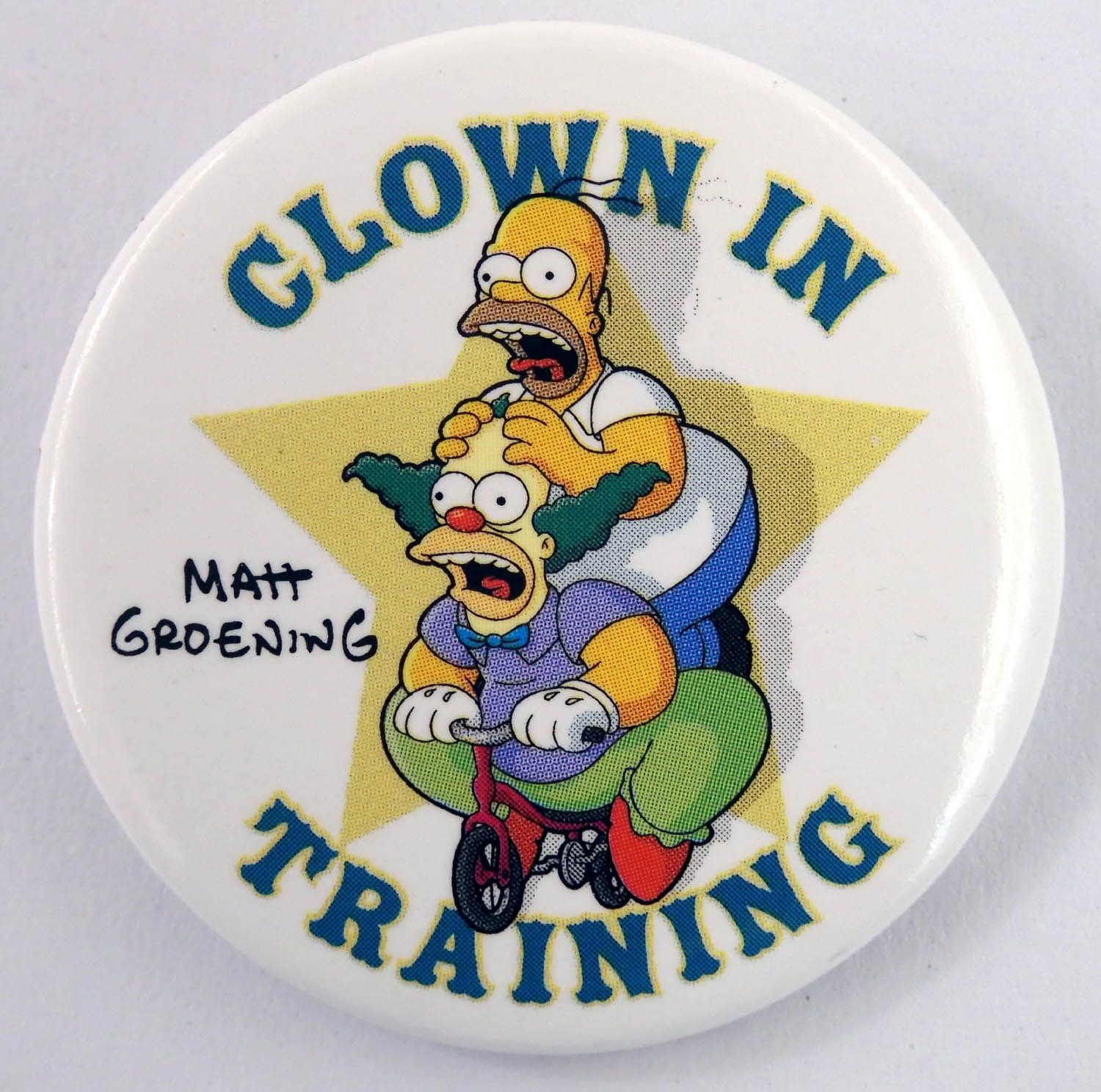 The Simpsons - 'Clown in Training' Large Button Badge