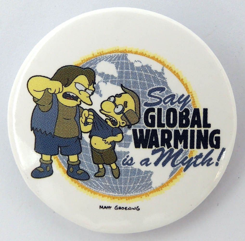 The Simpsons - 'Global Warming' Large Button Badge