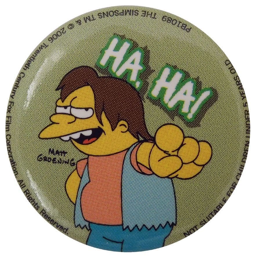 The Simpsons - 'Ha Ha!' Button Badge