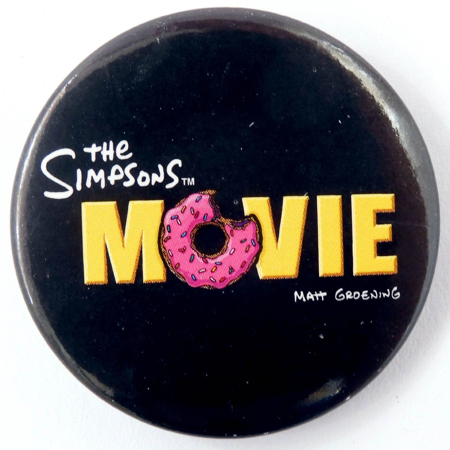 The Simpsons - 'Movie (Black)' Large Button Badge