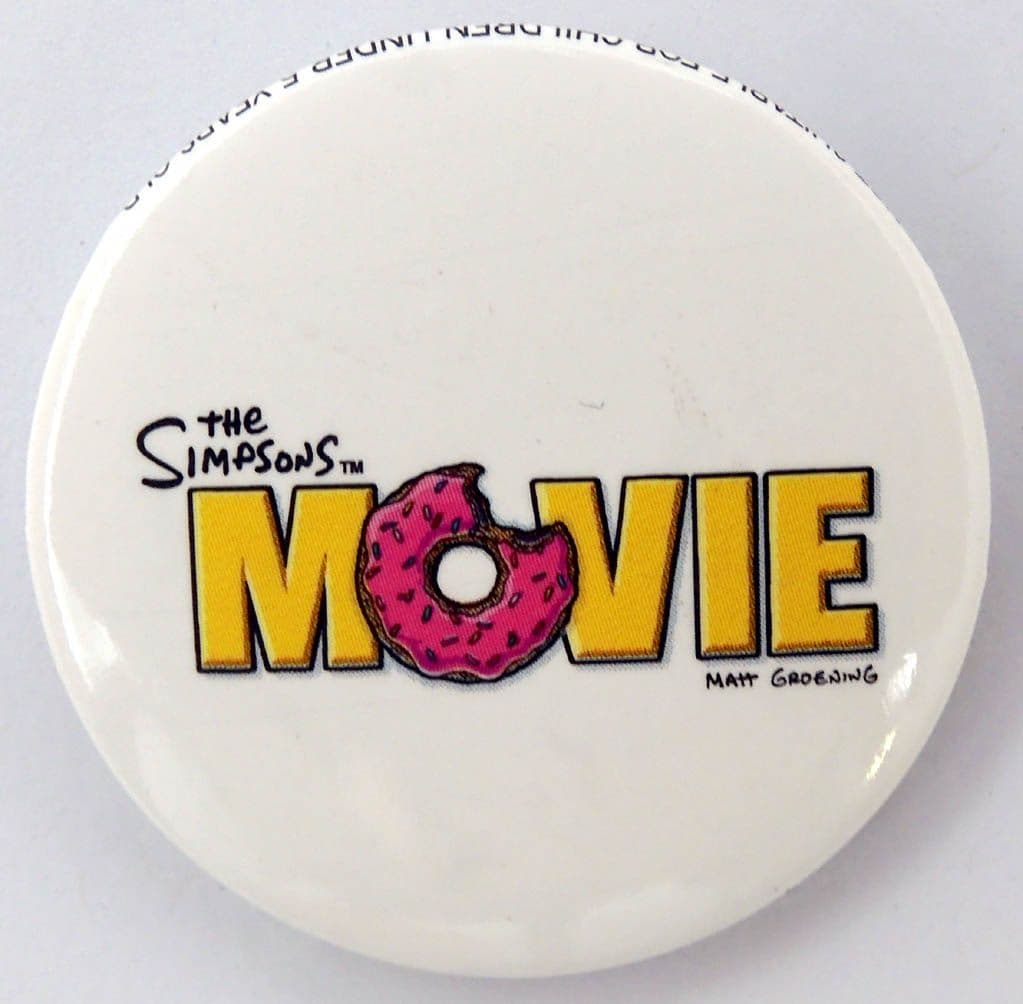 The Simpsons - 'Movie Donut Logo' Large Button Badge