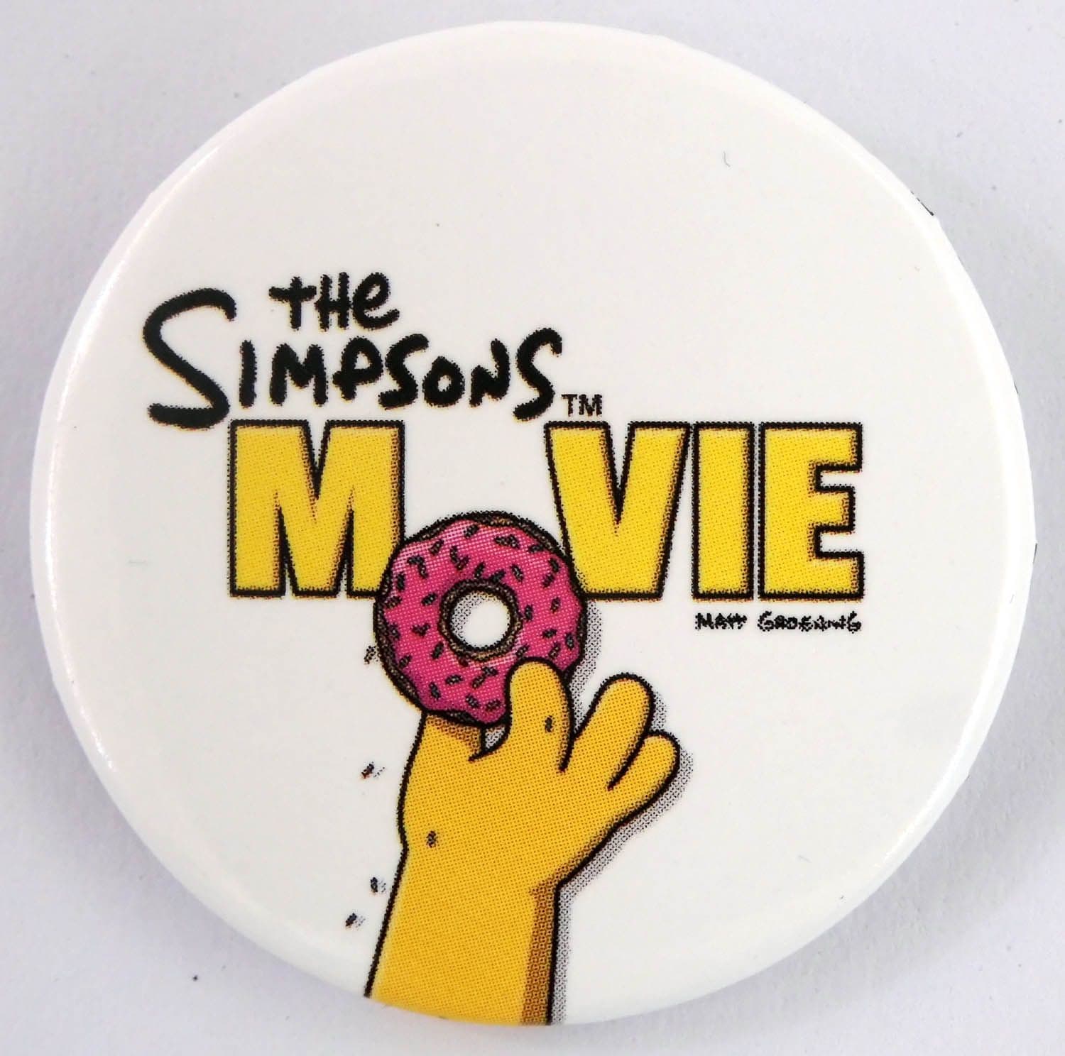 The Simpsons - 'Movie (White)' Large Button Badge