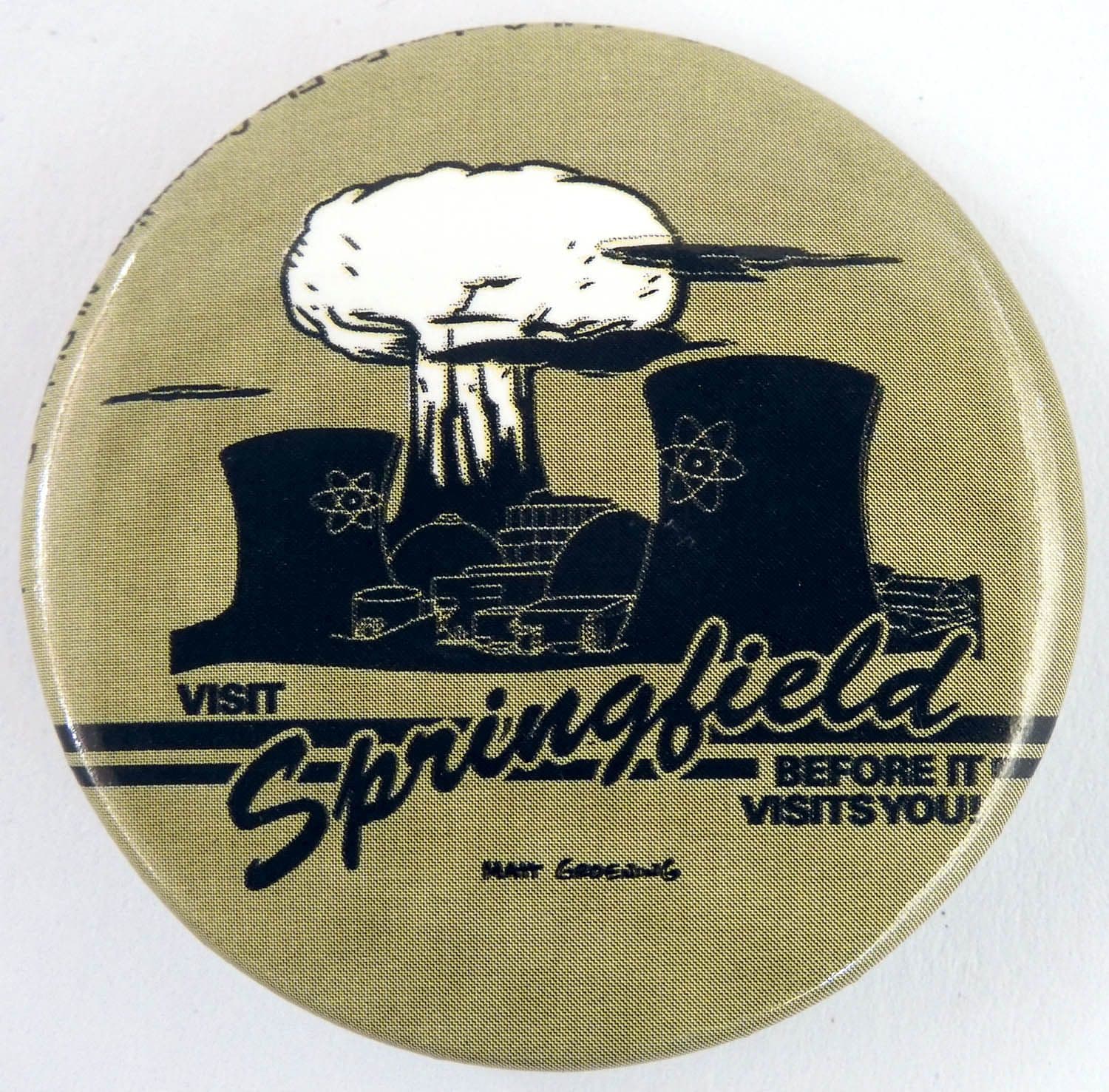 The Simpsons - 'Visit Springfield' Large Button Badge
