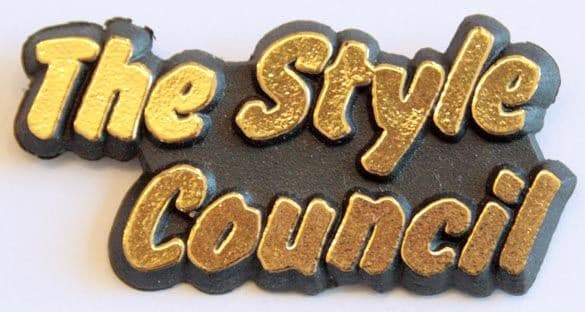 The Style Council - 'Gold Logo' Plastic Badge