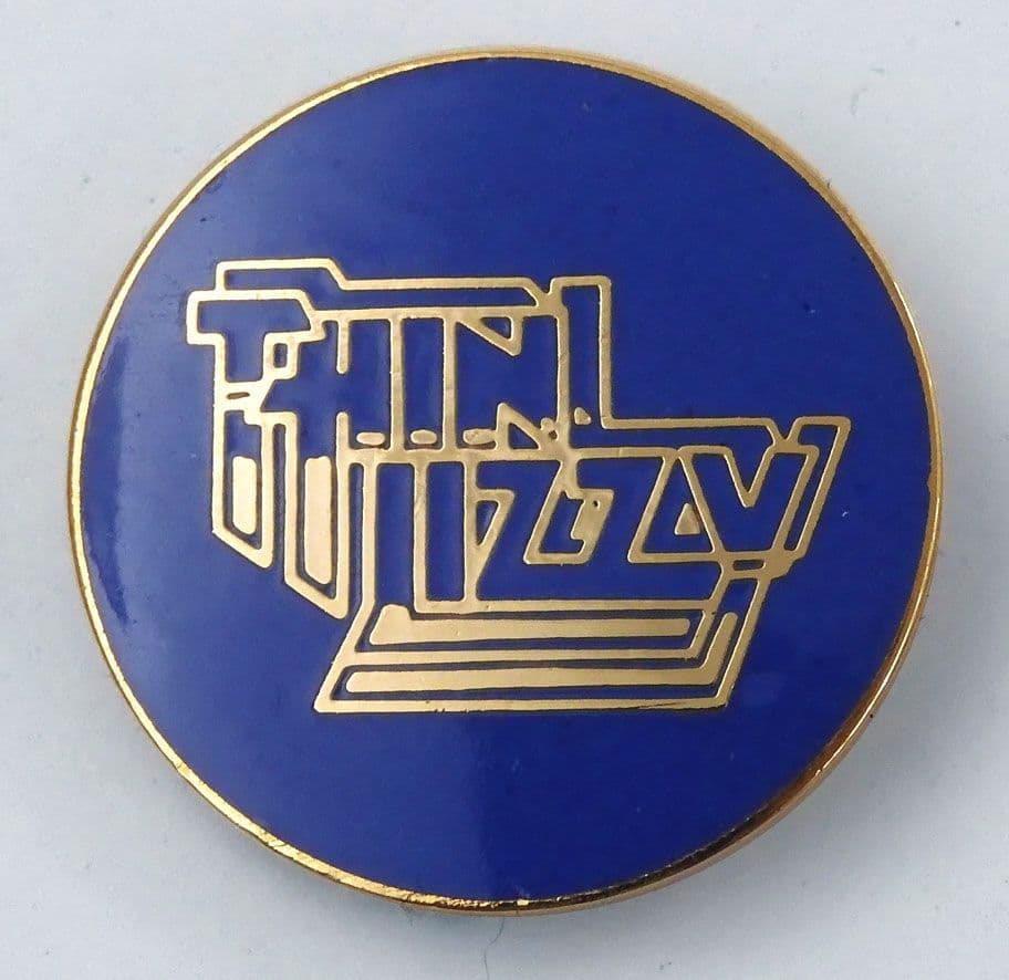 Thin Lizzy - 'Logo' Round Blue Enamel Badge