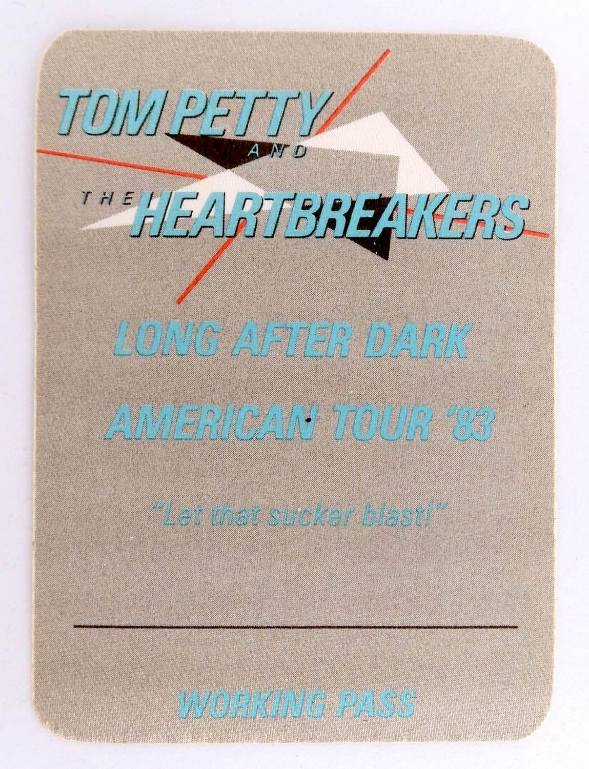 Tom Petty - 'Long After Dark American Tour '83' Working Pass Vintage Backstage Pass