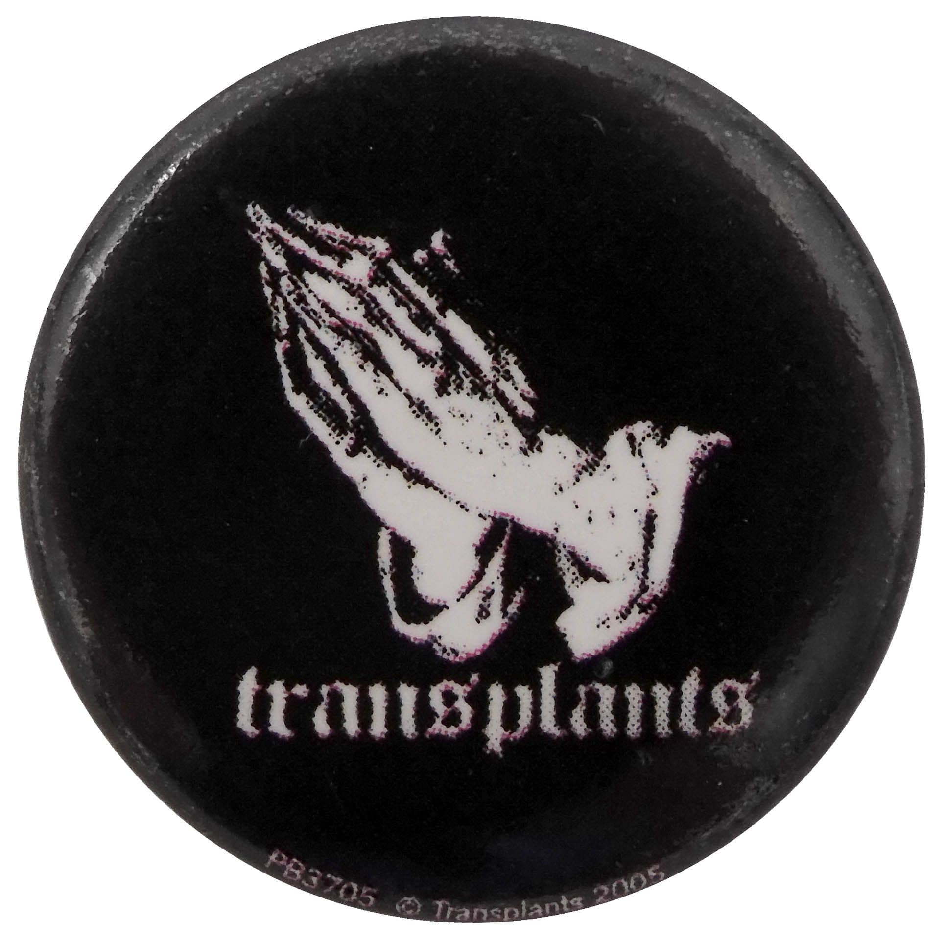Transplants - 'Praying Hands' Button Badge