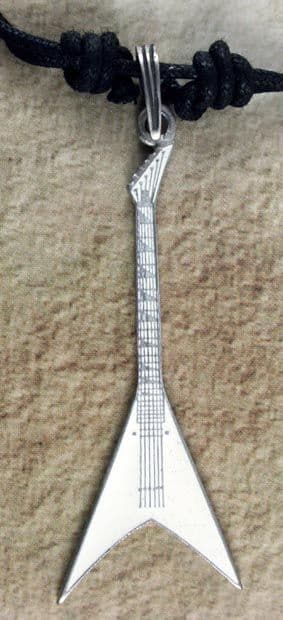 Tribal Wear 'Flying V Guitar - White' Pendant